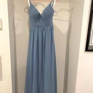 Azazie Steel Blue Gown